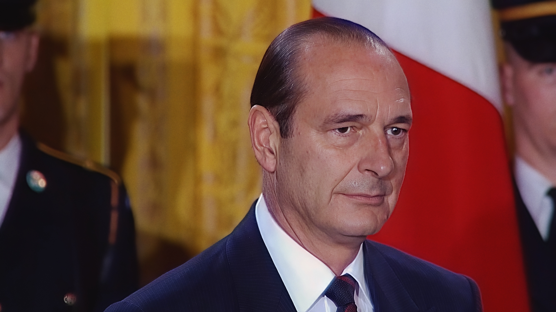 Image restaurée : Jacques Chirac à la Maison-Blanche